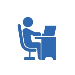 ikona człowieka przy komputerze